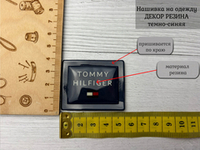 Нашивка резина пухлая TH синяя