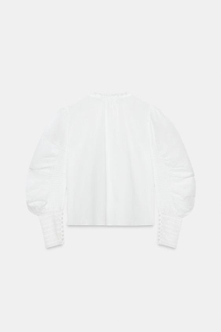 ZARA РОМАНТИЧНАЯ РУБАШКА ZW COLLECTION, БЕЛЫЙ