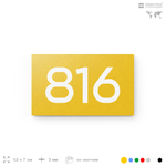 Номер на дверь 816, табличка на дверь для офиса, квартиры, кабинета, аудитории, склада, желтая 120х70 мм, Айдентика Технолоджи