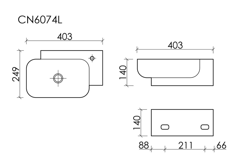 Раковина Ceramica Nova Element 40 см CN6074L белая