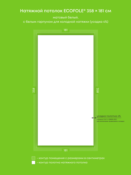 Матовый натяжной потолок 6.5 м2