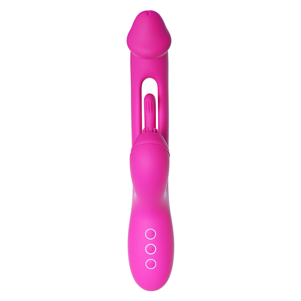 Розовый вибратор-кролик 26,5см с воздушно-волновой стимуляцией Amovibe G Spot Ultra Flapping Rabbit Vibrator Pink