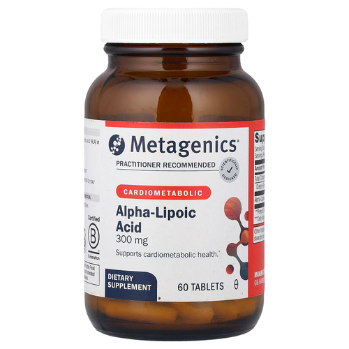 Metagenics, альфа-липоевая кислота, 300 мг, 60 таблеток