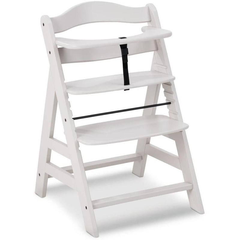 Стульчик для кормления ребенка, 55х47х76, Лео, деревянный, с регулировкой по высоте, массив берез, белый, Dipriz