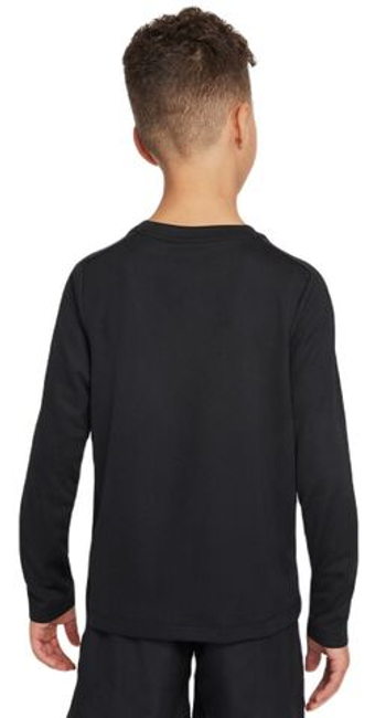 Футболка для мальчика теннисная Nike Kids Dri-Fit Multi+ Long Sleeve Top - черный