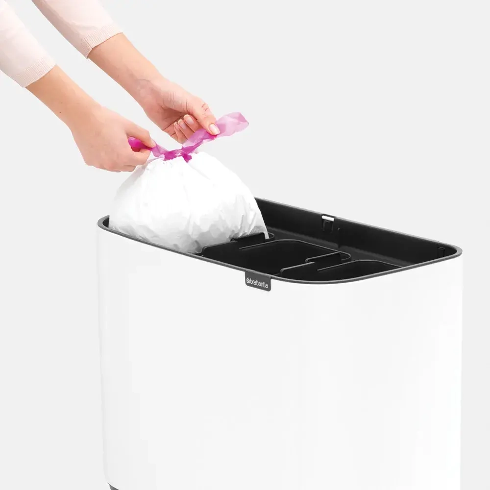 Brabantia Контейнер для мусора Bo Touch 3x11 л белый