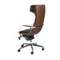 Офисное поворотное кресло 4216 из экокожи коричневого цвета