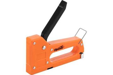 Мебельный пластиковый степлер SPARTA со скобами 100 шт., тип скобы 53, 4-8 мм 42001