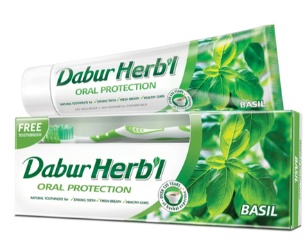 Зубная паста Базилик (Herb’l Basil) + зубная щетка, ТМ DABUR