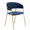 Стул Turin синий с золотыми ножками