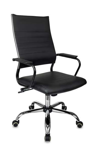 Кресло руководителя Бюрократ CH BALANCE SL Line черный экокожа крестов. металл хром