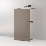 Душевая перегородка Cezares LIBERTA-L-2-100-BR-NERO чёрный профиль, стекло бронза