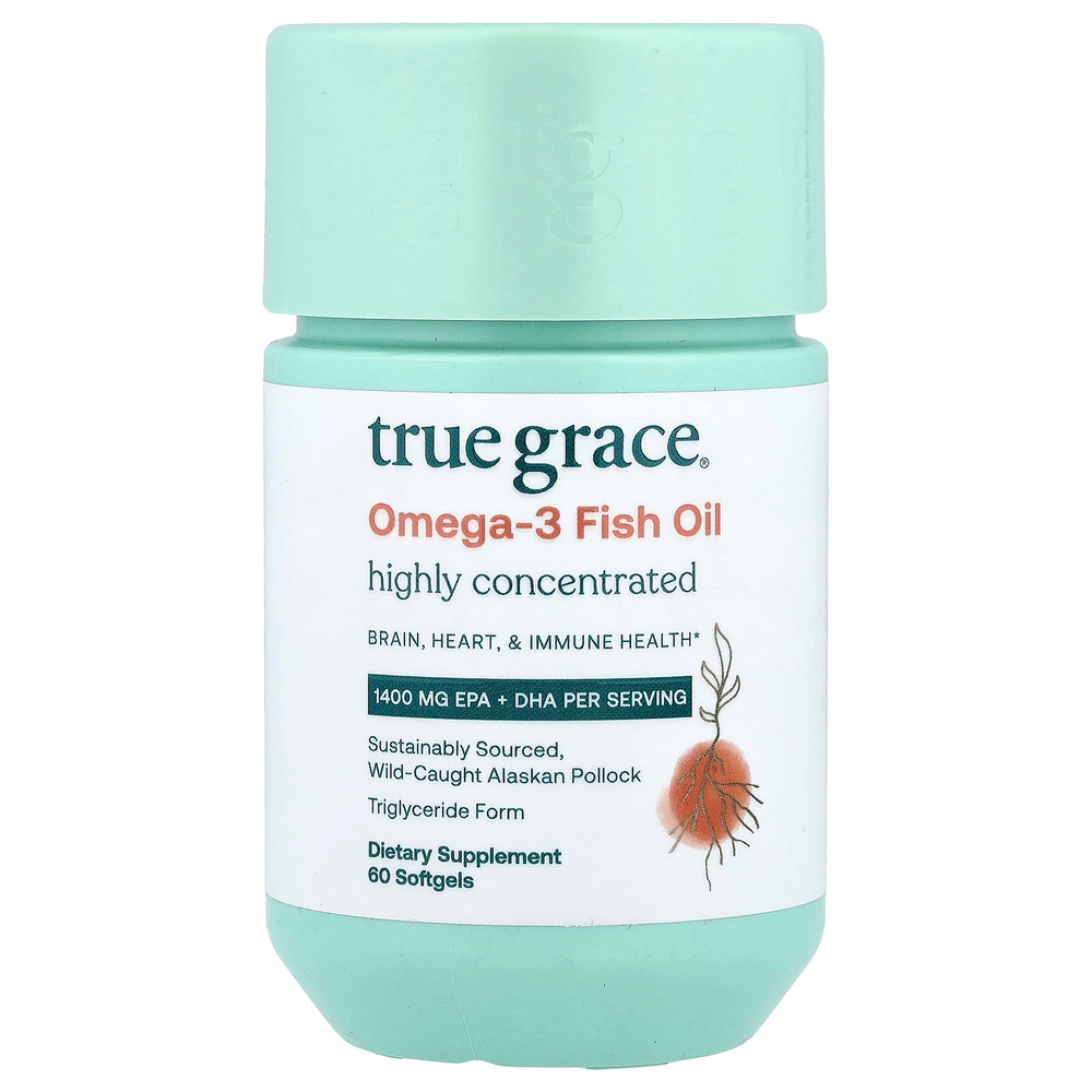 True Grace, рыбий жир с омега-3, 60 мягких таблеток