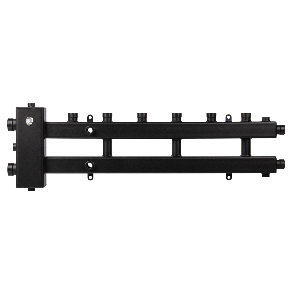 Блок коллекторный Royal Thermo на 3 (4) выхода (сверху/сбоку) стрелка 60 кВт, с кронштейнами