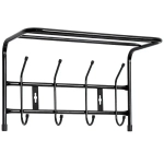 Вешалка настенная 4 крючка с полкой, 400, Черный, ВП4/Ч