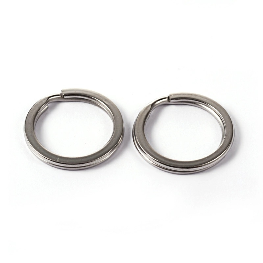 L807 Кольцо-основа для брелка двойное 20мм, нерж. сталь