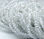 БП001ДД34 Хрустальные бусины "рондель", цвет: прозрачный с серым AB покрытием, 3х4 мм, 95-100 шт.