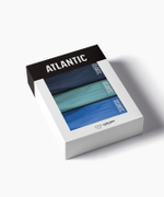 Мужские трусы слипы спорт Atlantic, набор 3 шт., хлопок, голубые + темно-голубые + светло-зеленые, 3MP-094