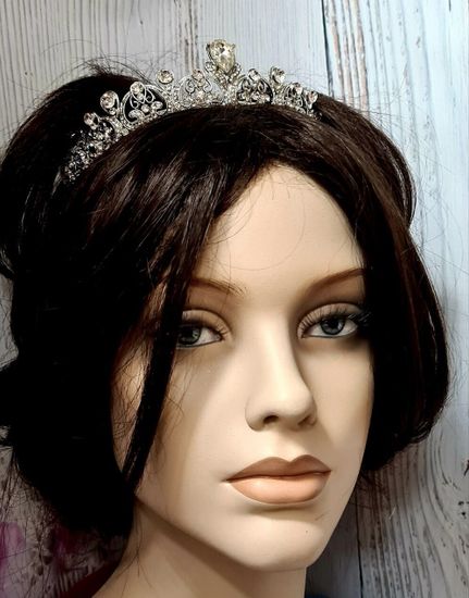 Диадема стразы,цветочки,горный хрусталь, жемчуг Высота: 3см Цвет: золото "Летто" (Итальянский дизайн) №1033.611