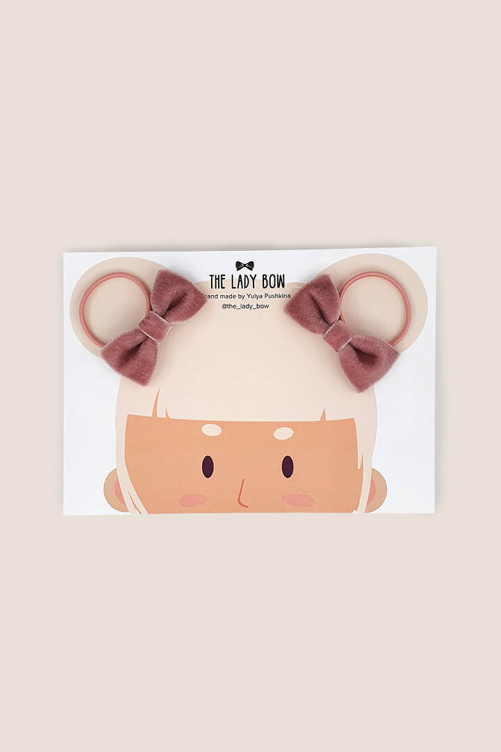 Набор из двух бантиков, нюдовый / Lady bow