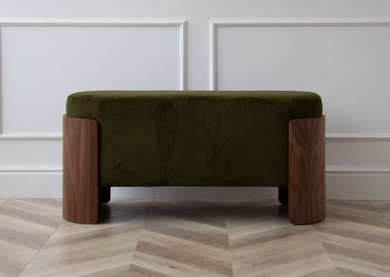 Банкетка Lagom 100 см (зеленый, орех)