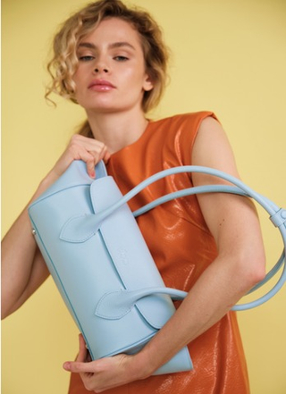 Кожаная сумка Viki DBR 31341 светло-голубой