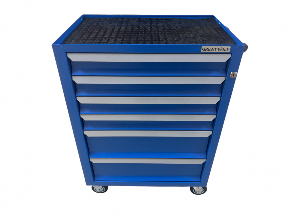 Инструментальная тележка GWT-K6B Great Wolf 6 ящиков, цз, колеса с тормозом, синяя
