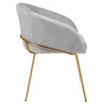 Стул-полукресло Martin серый шенилл, золотые ножки