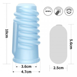 Насадка на пенис с вибрацией Spiral Knights Ring  (10*3,6) голубая