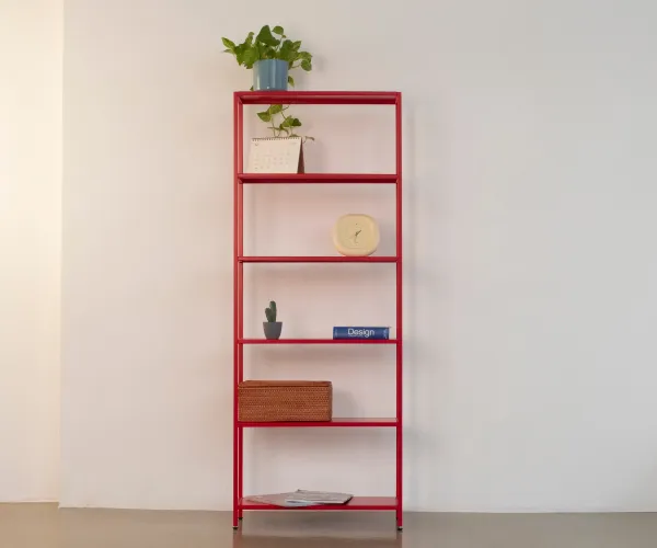 Стеллаж металлический 155х60х25, красный