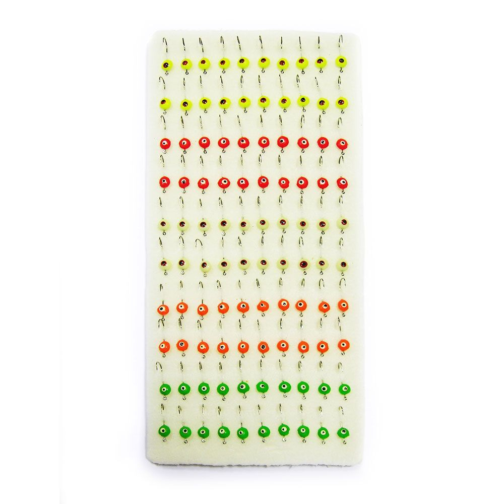 Мормышка фосфорная № 1-"Swarovski", №12, № 4, 100 шт