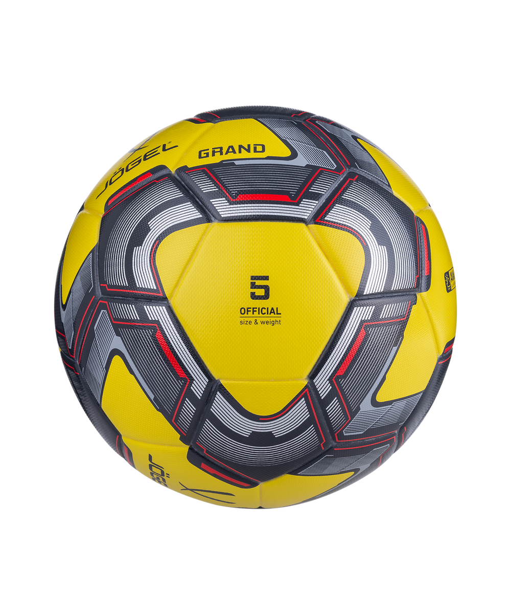 Мяч футбольный Grand №5, желтый/серый/красный
