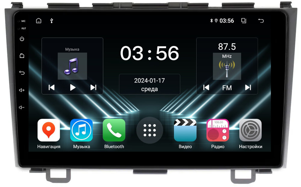 Магнитола для Honda CR-V 2006-2012 - FarCar DX009M монитор 9" IPS на Android 13, 4+64Гб, CarPlay