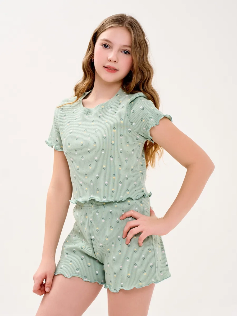 Пижама лапша домашняя с шортами