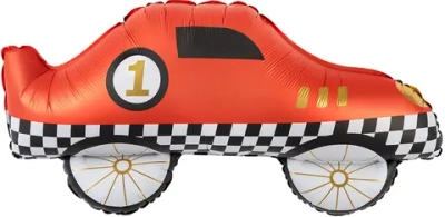 Шар (30''/76 см) Фигура, Гоночная машинка, Красный, Сатин