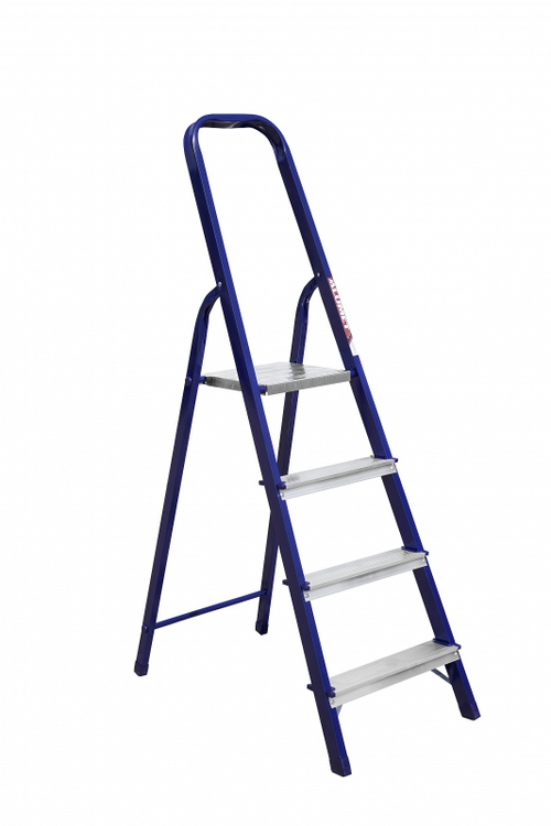 Лестница-стремянка 40*20 стальная 3-10 ступеней рабочая высота 60-205 см Алюмет