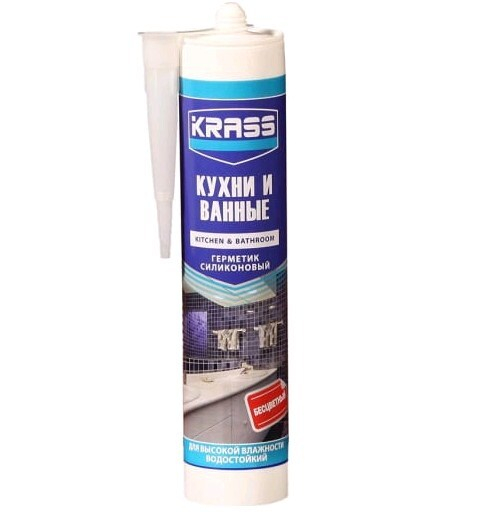 Герметик силикон. KRASS д/кухни и ванны бесцвет. 300мл *  новый штрих-код * стоп цена