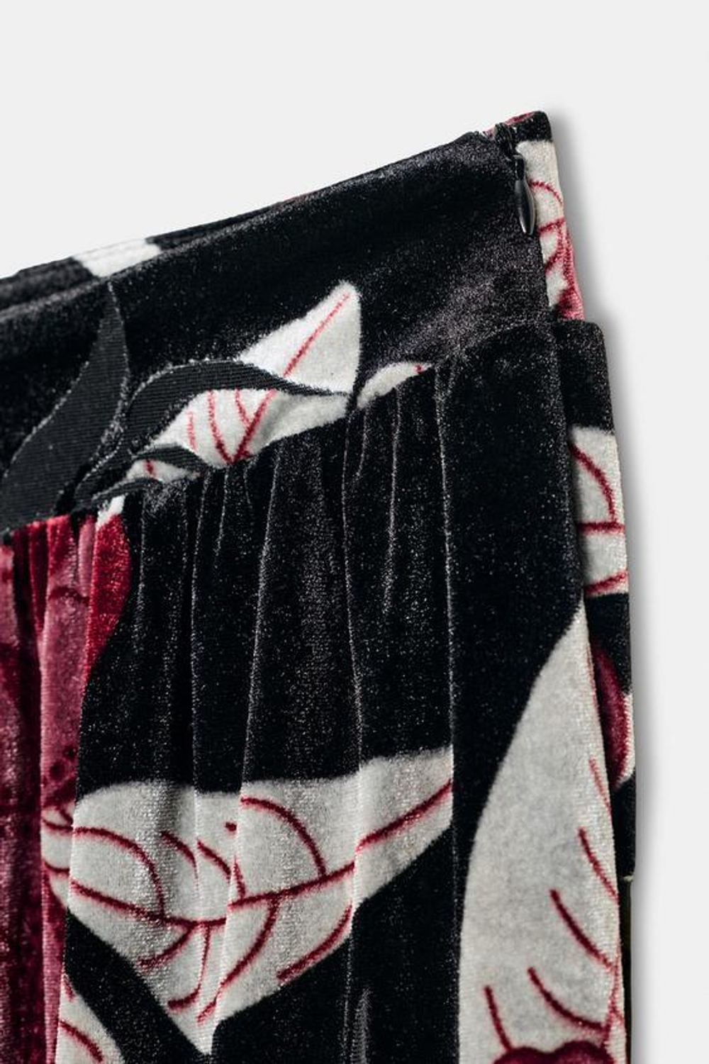 ZARA БАРХАТНЫЕ БРЮКИ-ШАРОВАРЫ, ЧЕРНЫЙ/ЦВЕТ ФУКСИИ