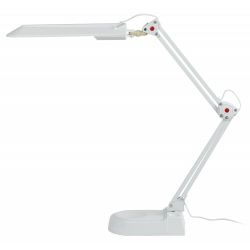 Настольный светильник ЭРА NL-202-G23-11W-W с лампой PL на струбцине и с основанием белый
