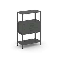 Shelf System Односекционный стеллаж трехярусный с ящиками SN.STM-312 Антрацит/Металл Антрацит 810*40