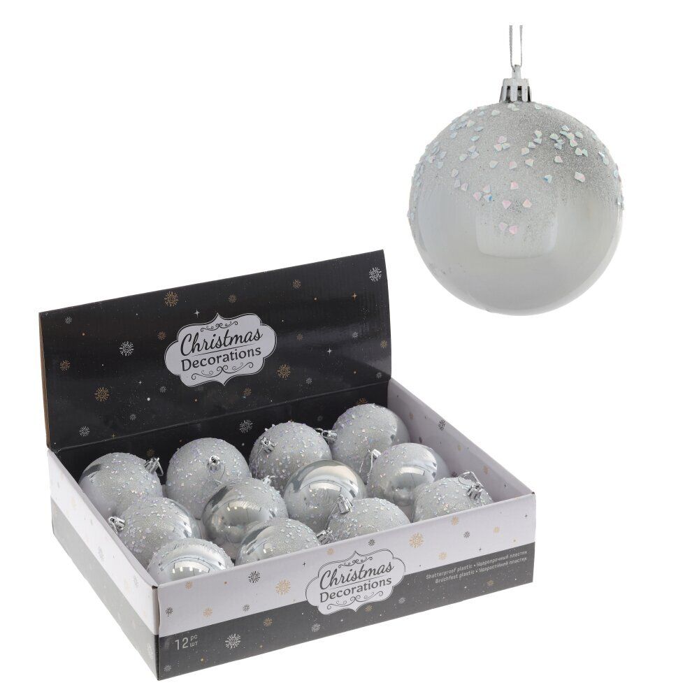 GAEM Набор из 12шт Украшение новогоднее "Шар", D 8 см, L35 W27 H8,5 см