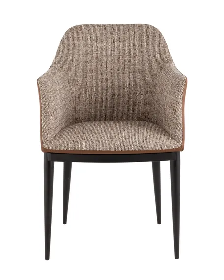 Стул обеденный Itan коричневый с коричневой экокожей