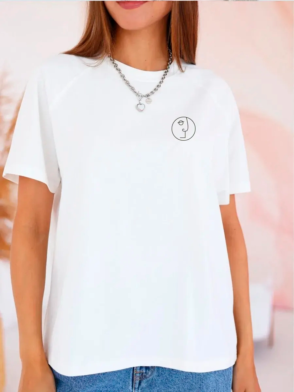 Футболка больших размеров с принтом лицо