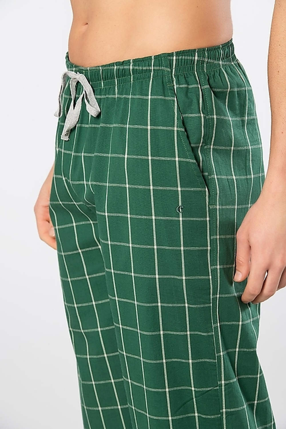 Брюки домашние мужские зеленый крупная клетка