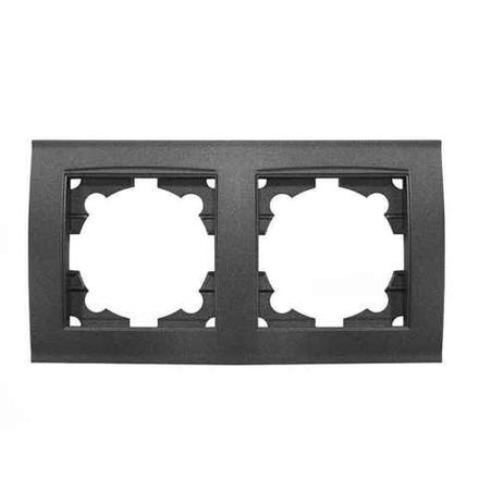 Рамка двухместная горизонтальная UNIVersal серия "Бриллиант", Графит (1/10)