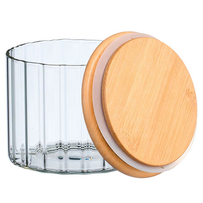 Банка для сыпучих продуктов 540мл "Vertical" с бамбуковой крышкой