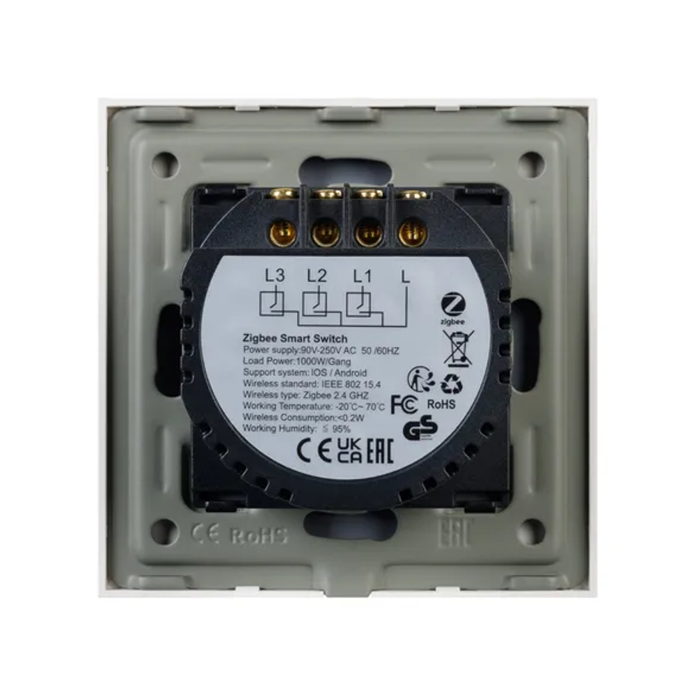 Выключатель сенсорный SWT-OMALI-S03-ZB-GD (250V, 10A, Zigbee) (Arlight, Стекло) 050048
