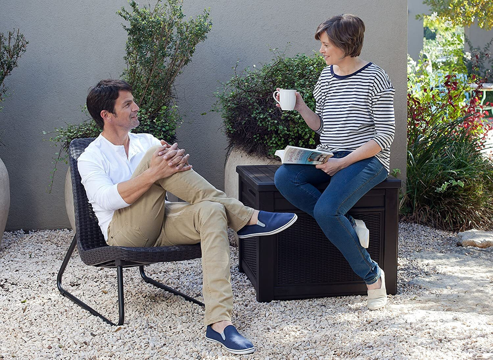 Пластиковый сундук Keter Cube Rattan 208 л brown