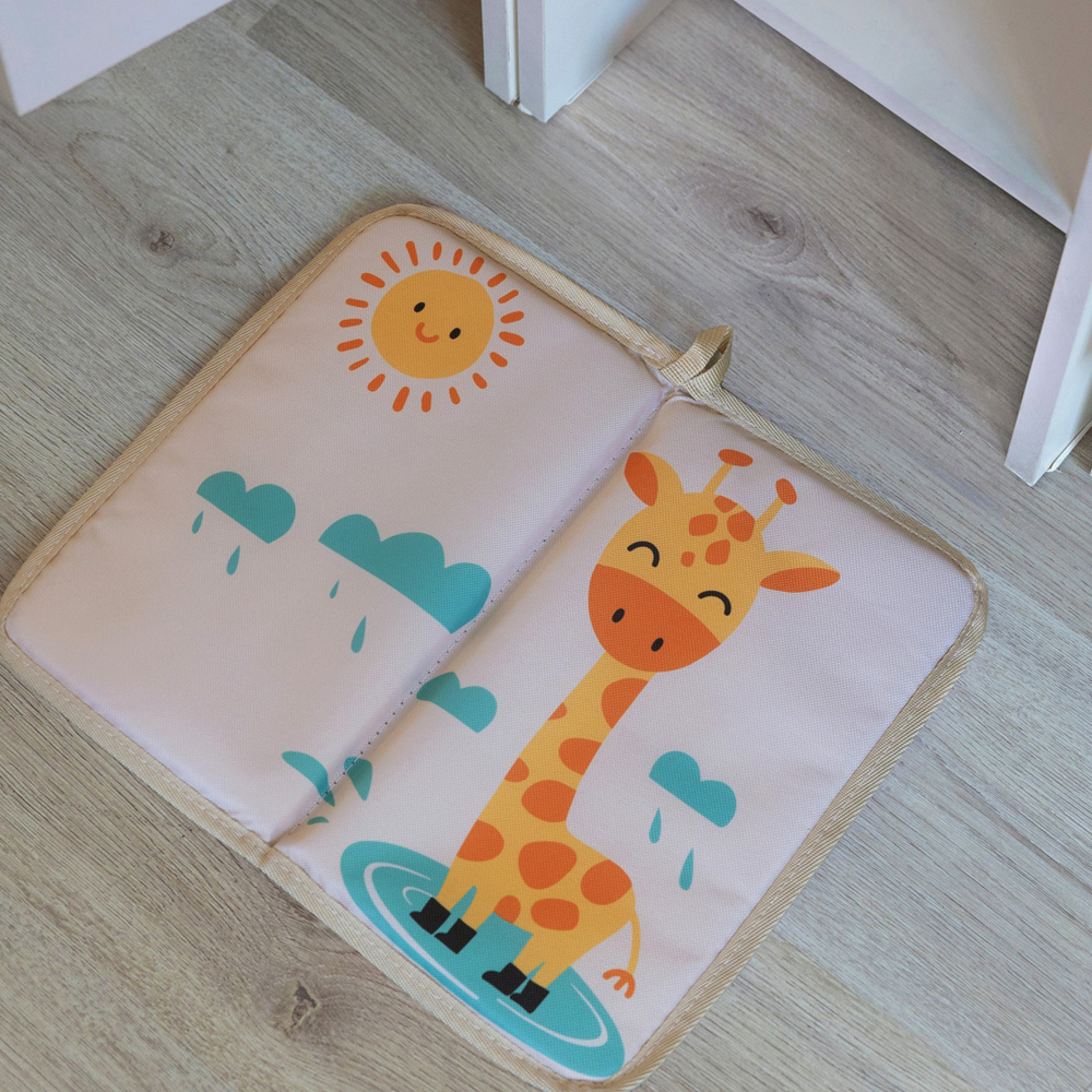Набор для детского сада: кармашек, коврик, наклейки. Жираф