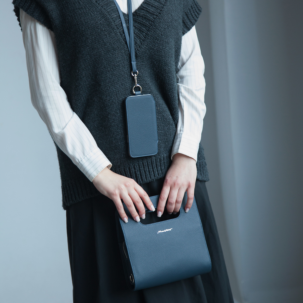 Сумка Camille из кожи теленка, синего цвета